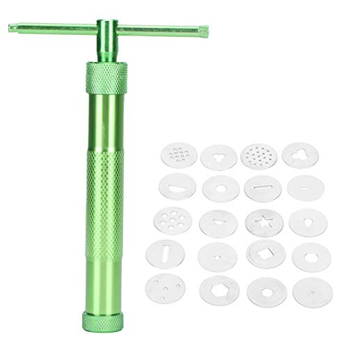 Stainless Steel Clay Extruder Set, Sugar Paste Extruder Clay Extruder Gun with 20 Discs Cake Fondant Decorating Tool Set