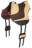 Lederbesatz A&M Reitsport Reitpad, Bareback Pad mit Klettkissen, baumloser Sattel 1111, Neu, Farbe:Beige/Braun