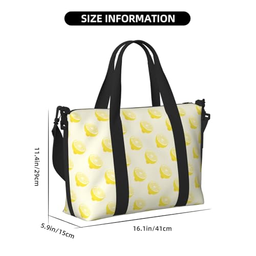 Laptop Tote Bag for Women Work - yellow Lemon slices Gym Bag for Women Men, Personal Item Crossbody Travel Bags Carry On, Overnight Weekender Bags for Women Travel2