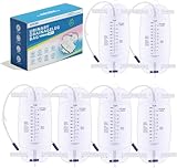 6 Pack 1000ml Foley Catheter Leg Bags, Urinary Drainage Bag for Men Women with Anti-Reflux Valve 18” Tubing and Adjustable Cloth Straps, Easy Flip Drain Individually Packed
