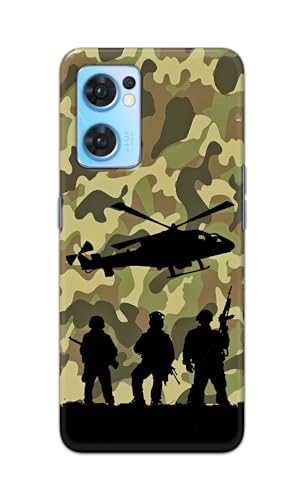 Image of Printed Hard Back Cover Case for Oppo Reno7 5G | Oppo Reno 7 5G Back Cover (Army) -1111