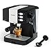 Price comparison product image VonShef Espresso Machine, 15 Bar Pressure Pump  Barista Coffee Maker with Milk Frother for Latte, Cappuccino, Americano, Flat White and More  Black/Silver