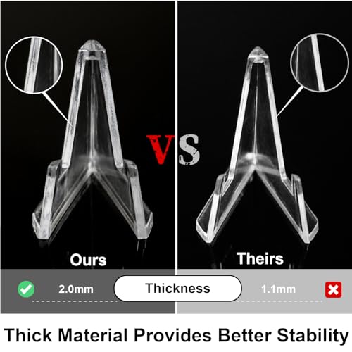 10 Pack 2.2 Inch Clear Small Easel Stand, Acrylic Tabletop Mini Easel, Display Holder for Sports Car