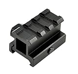 SNIPER Medium Profile Riser Mount with 3 slots, Quick Release, Hard Anodized, Black, Picatinny
