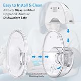 eSynic Electrical Breast Pump 210ML Hands Free Wearable Breast Pump 4 Modes & 12 Levels Wireless Breastfeeding Pump with 24/21/19mm Flanges Leak-Proof LED Display BPA Free Portable Breast Milk Pump - Image 5
