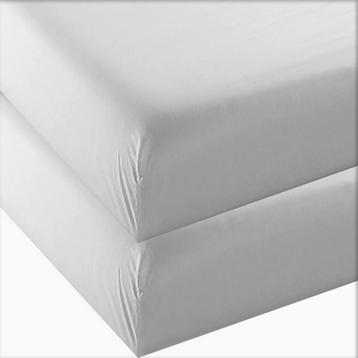 4U'LIFE2-Pack Twin Fitted Sheets, Prime 1800 Series Double Brushed Microfiber,Ultra Soft & Comfortable,White