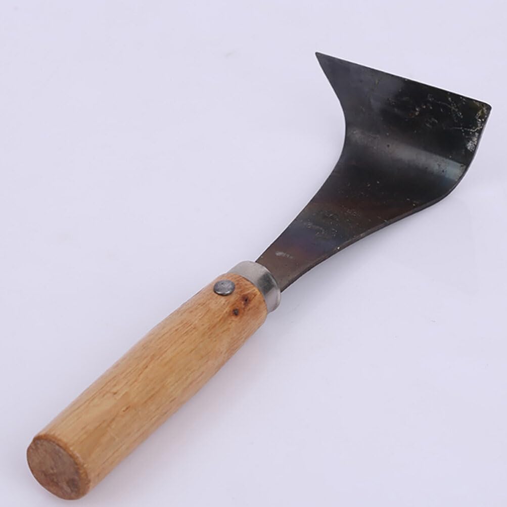 Uonlytech Tree Bark Scraper with Wooden Handle 7.87 Inch Debarking Tool for Garden Tree Bark Removal and Log Peeling Hand Tool for Lawn and Patio Care