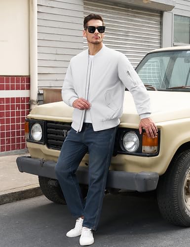 TACVASEN Mens Bomber Jacket Windproof Windbreaker Thermal Quilted Jacket Warm Winter Padded Coats4