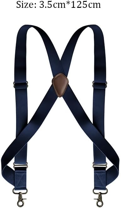 Two Clips Man Side Clip Strap Suspenders Casual Workwear Elastic Bronze Hook