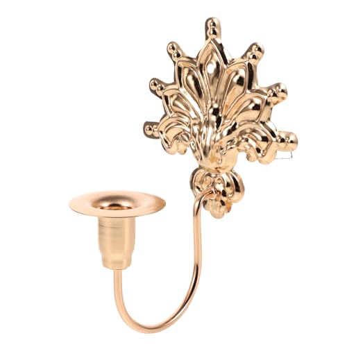 Holibanna Soporte de Pared para Velas Metálico Islámico Portavelas Artístico Dorado para Decoración de Interiores Bodas Salones y Oficinas Candelabro Mural de Metal