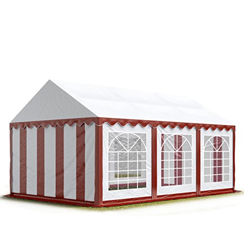TOOLPORT 4x6 m Tente de réception/Barnum Rouge-Blanc Toile de Haute qualité PVC 700 N