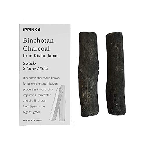 Binchotan Charcoal Sticks from Kishu, Japan - 2 Sticks, 1 Stick Filters Up 2 litres of Water