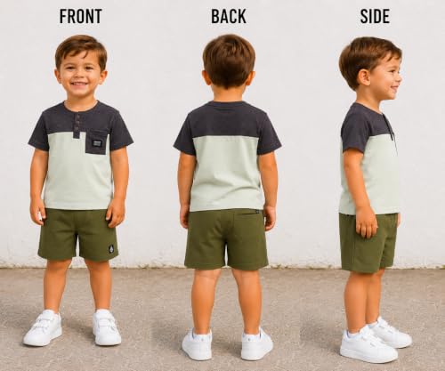 Image of Volcom Toddler Baby Boy Shorts Set - 2 Piece Short Sleeve Graphic Tees and Tech Stretch Shorts for Boys Infant Summer Clothes
