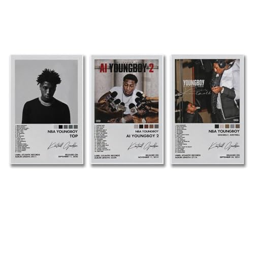 3 PCS YoungBoy Poster Music Album Cover Posters Nba Youngboy Posters Sincerely Kentrell Album Cover Poster YoungBoy Poster Music Album Posters Poster Wall Art Canvas Posters Room Decorative Aestheti
