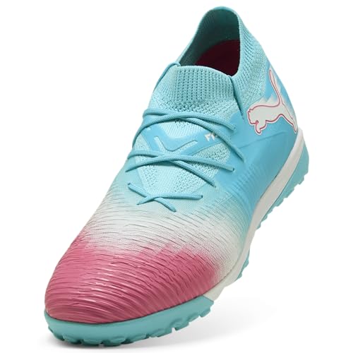 PUMA Puma Men's Future Match Turf Trainer Soccer Cleats, Hero Blue-White-Sunset Pink AH25, 10