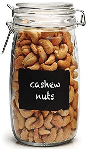 M T BROTHERS 1500 ML Glass JAR Set for Kitchen Food Storage Jars with Airtight Lid and Chalkboard Labels Set Of (1)