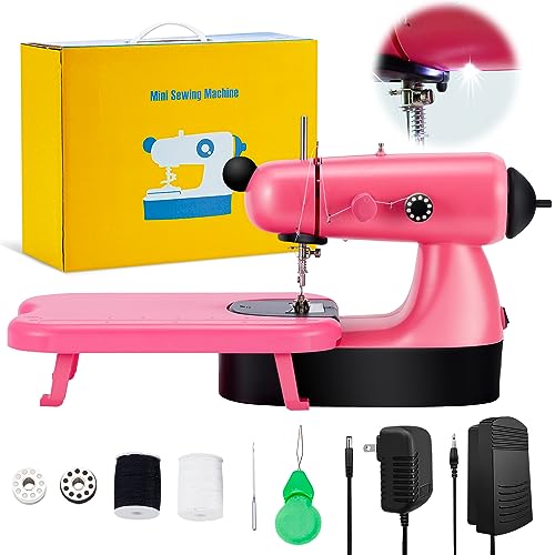 Lena 42521 - Kindernaaimachine, werkt op batterijen, met handvat, voetpedaal, handwiel, beschermhoes, schakelaar, waakvlam, plastic, naaigaren, naald, meetlint, naaisetje voor kinderen van 8 jaar en ouder