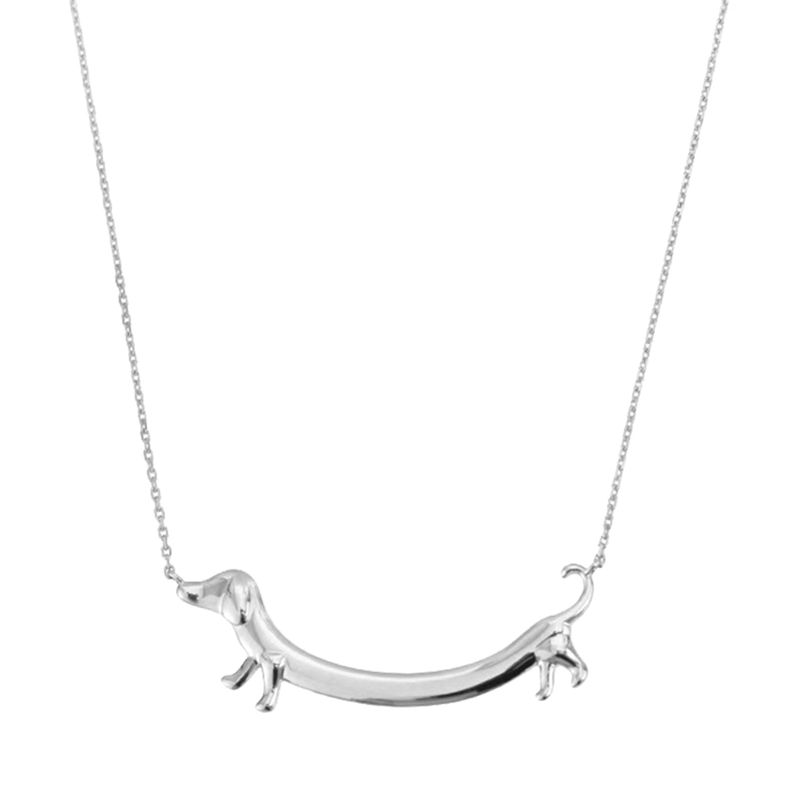 pumpumlia Stylish Sausage Dog Necklace Creative and Distinctive Dachshund Necklace Playful And Adorable Neckchain Clavicle Chain