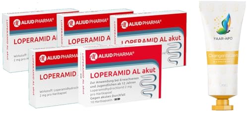 Loperamid AL akut 5 x10 Kap. Sparset inkl. einer hochwertigen Handcreme Marke Faar-Apo