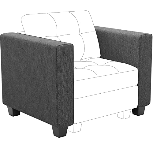 Belffin Armrest Module for Modular Sectional Sofa Couch Side Armrest for Sectional Modular Sofa Fabric Dark Grey Armrest Module Dark Grey