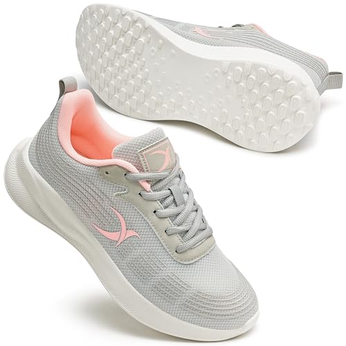Larwen Casual Womens Walking Shoes: Breathable Mesh & Cloud Cushion for All-Day Wear - Lightweight & Anti-Slip Outsoles for Comfort - for Women Daily Commute Grey