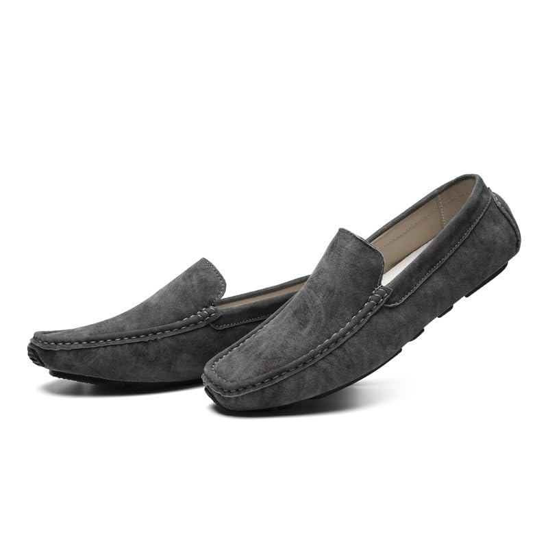 Mens Loafers Square Toe PU Leather Driving Style Loafer Anti-Slip Slip Resistant Flat Heel Classic Slip-ons3