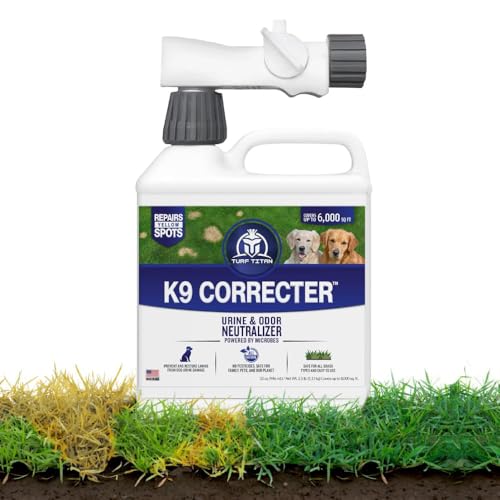 Turf Titan K9 Correcter Dog Urine Neutralizer for Lawns (32 oz) – Fights Yellow Spots and Odors – Grass Dog Urine Neutralizer to Grass Recovery with Weekly Use – Covers Up to 6,000 Sq Ft