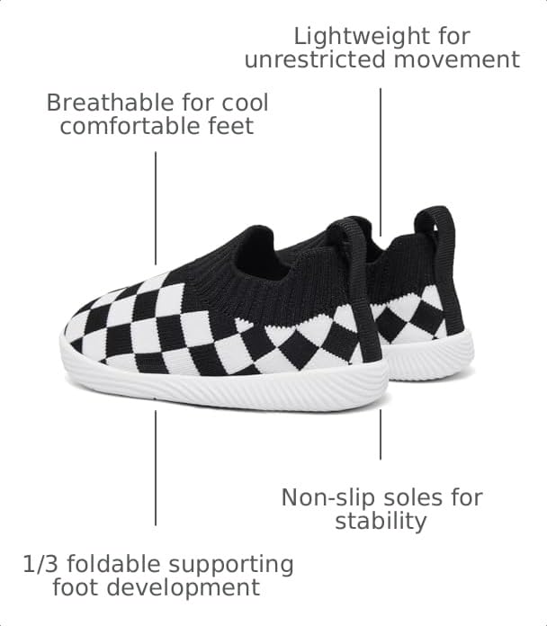 Image of MORENDL Baby Toddler Walking Socks Non-Slip Breathable Unisex Casual Sneakers