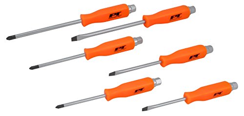 Performance Tool W1729 Professional Go-Through Screwdriver Set With Heat Resistant Handles And Magnetic Tips, Includes Phillips And Slotted Sizes #TOP11