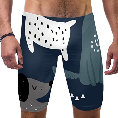 Short de bain pour homme anti irritation avec short boxer serré motif chien L