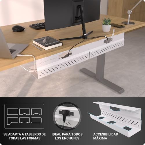 Miniatura 2 de Premium Organizador Cables Escritorio Cable Management Escritorio - Bandeja Cables Escritorio - Recoge Cables Mesa Escritorio - Soporte Cables Escritorio Blanco, 2er Set