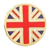 Kleine Anstecknadel, Motiv: Union Jack, / Großbritannien-Flagge, Rund Emaille Pin-Anstecker