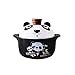 Ceramiczny garnek do gotowania uroczy wzór kreskówki ceramiczne naczynia/gliniany garnek/garnek/ziemiony garnek z pokrywką żaroodporny na prezent (2,5 l, Panda)