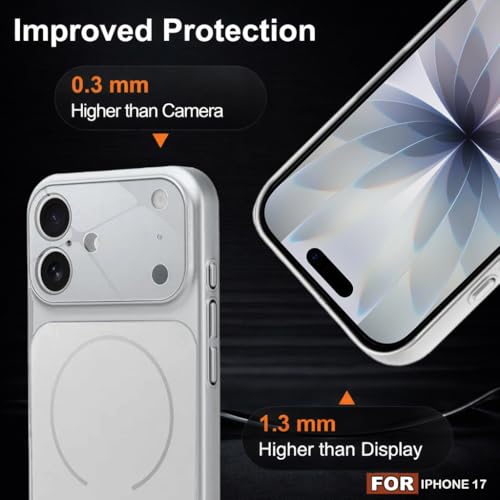 Image of SHINESTAR iPhone 17 Case - Premium Shockproof Protective Cover, Wireless Charging Compatible, Slim & Durable Luxury Back Cover with Camera Protection (Silver)