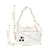 Women Fashion Pleated Purse Underarm Small Tote Cloud Shape Clutch Handbag Chain Hobo Crossbody Satchel(Beige)