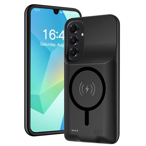 SNRONEW Battery Case for Galaxy A16, 10000mAh High Capacity Portable Charger Case, Rechargeable Smart Battery Pack Compatible with Galaxy A16 6.7 inch Charging, Support Wireless & Carplay - Black
