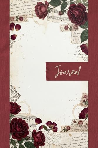 Deep Red Rose Junk Journal Pages - 6x9 Aesthetic Stationery Paper - 100 Decorative Writing Sheets with Vintage Lace, Antique Stamps, Botanical Florals, and Shabby Chic Ephemera Textures image 2