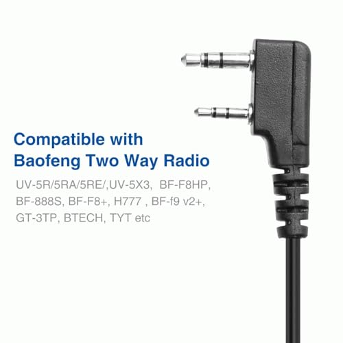 Miniatura 3 de Techzoco Micrófono Altavoz Para Walkie Talkie, Micrófono Para Walkie Talkie, Compatible Con Baofeng Bf-F8hp Uv-5r Uv-5r Plus Gt-3 Bf-888s Radio Con Suspensión De Micrófono, Led Rojo