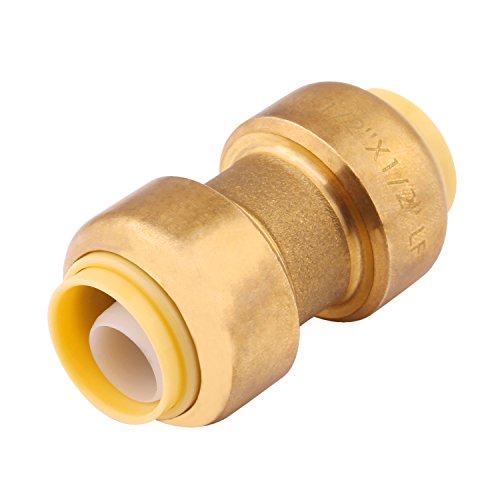 Straight Coupling Plumbing Fitting, 1/2 Inch, PEX Fittings, Push-to-Connect, Coupler, Copper, CPVC, Pack of 5