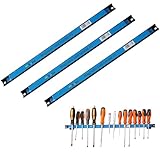 botle 3 x Magnetleiste Werkzeug Metallstreifen Länge 45 cm Schwarz Werkzeughalter Starker Magnet, mit Befestigungslöchern, Schrauben und Dübel inklusive für Schraubendreher, Zangen, Bohrer und mehr