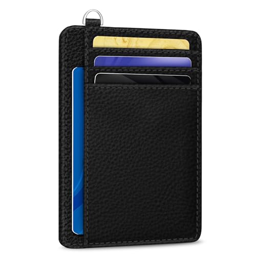 Image of Yonlevres Credit Card Holder Slim Wallet, RFID Wallet Women Front Pocket Small Card Holder, Travel Cute Funny Thin Card Case ID Window PU Leather RFID Blocking Card Organizer Gifts Girls Ladies