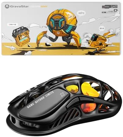 GravaStar Mercury M2 Transparent - draadloze gamingmuis, 26.000 DPI, 79