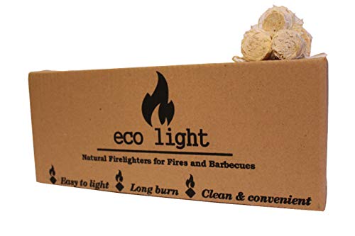 Odourless Natural Large Long Burn Firelighters Eco Friendly ECO LIGHT Huge Box 2kg Box 180-200 Rolls Approximately