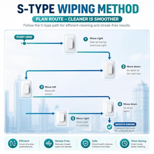 Image of Magnetic Window Glass Cleaner | Doublefaced Glass Cleaner | Double-Side Glazed Two Sided Wiper with 2 Extra Cleaning Cotton Squeegee Washing Equipment Household Magnet (CR557)
