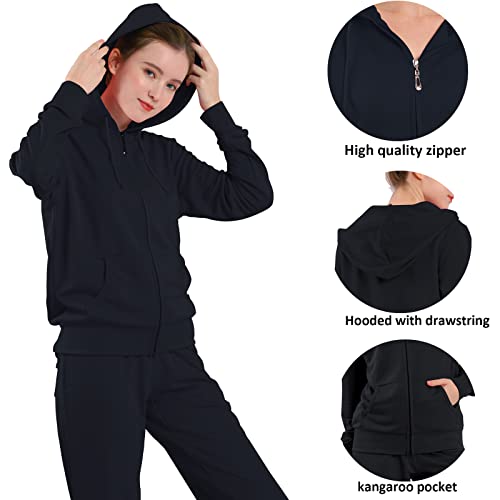 Image of Velour Tracksuit Womens 2 Pieces Joggers Outfits Jogging Sweatsuits Set Soft Sports Sweat Suits Pants