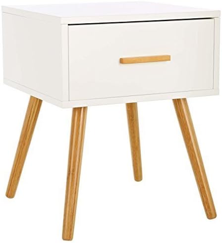LOMOS "Levi Design Side Cabinet Wooden White with One Drawer