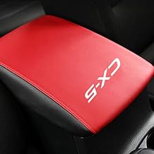 BOYUER for Mazda CX-5/CX5 2017 2018 2019 2020 2021 2022 2023 2024 2025 Center Console Cover Armrest Leather Pad Cover Automatic Car Interior Decoration AccessoriesRed+Black