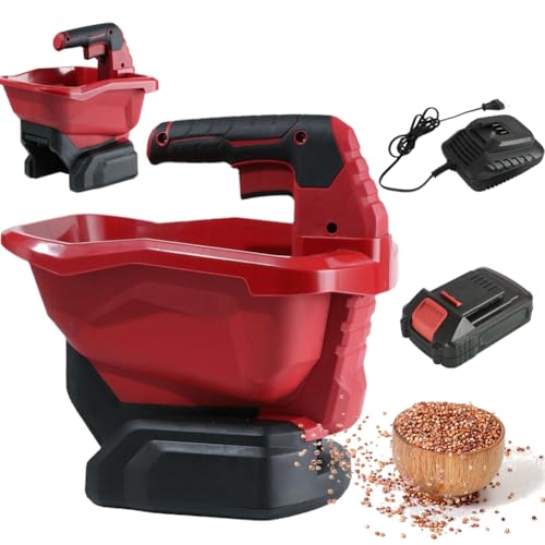 Épandeur de graines d'herbe sans fil 3 L, épandeur d'engrais portatif, épandeur de graines de pelouse, épandeur de sel alimenté par batterie de 2000 mAh, débit variable,largeur dispersion réglable