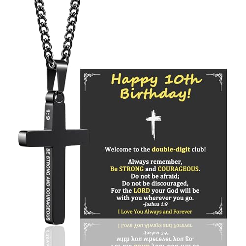 Image of Sereney Cross Necklace for Boys, 8th 9th 13th Birthday Gifts for Toddler Kids Teen Boys Girls, Baptism Gift Mustard Seed Jewelry as Rcia Christian Religious Necklace for Son Daughter Pendants