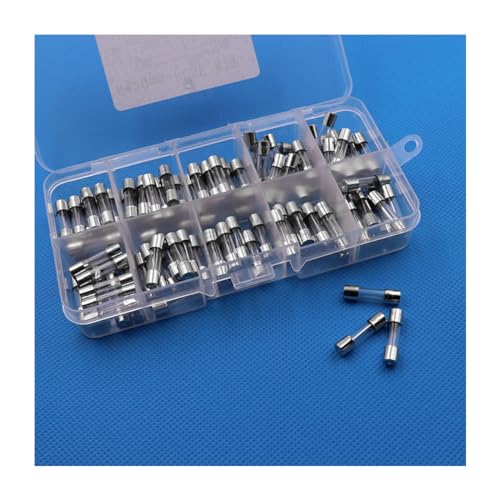 CGEAMDY 100 Piezas Fusible Vidrio Soplado Rápido, 5 X 20mm Fusibles De Tubo De Vidrio Para Coche, F